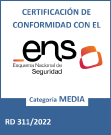 Imagen del certificado de conformidad con el ENS